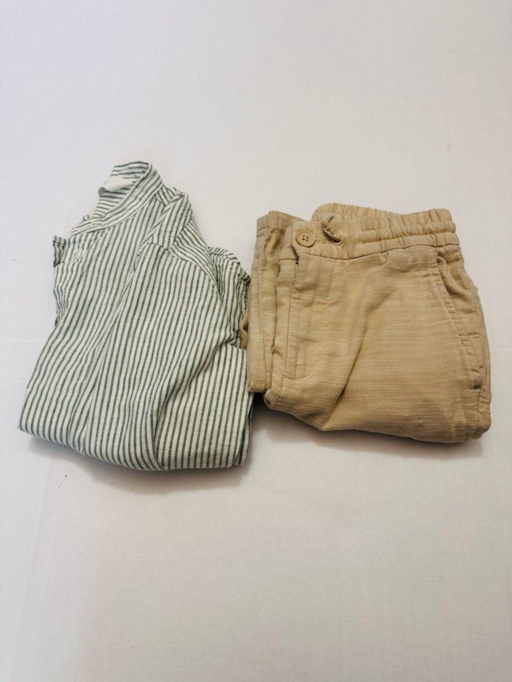 Boys 6x Linen Cotton Button down Shirt and khaki Pants